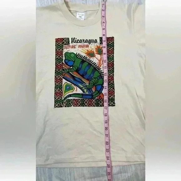 Hawaiian Tropical Iguana Bearded Dragon TAN T Shirt Nicaragua Kids Size 16 NWOT - Picture 12 of 13
